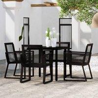 Berkfield Home 5 Piece Garden Dining Set Black