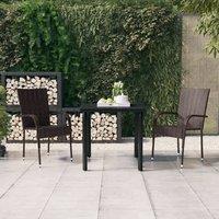 Berkfield Home 3 Piece Outdoor Dining Set Brown & Black