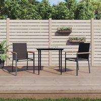Berkfield Home 3 Piece Garden Dining Set Black Textilene & Steel