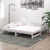 Berkfield Home Pull-out Day Bed White Solid Pinewood 2x