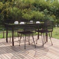 Berkfield Home 5 Piece Garden Dining Set Black Poly Rattan