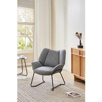 Minimalist Linen Armchair Grey