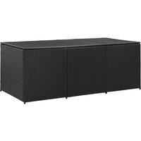 Garden Storage Box Poly Rattan 180x90x70 cm Black