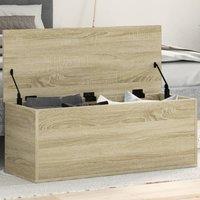 Berkfield Home Storage Box Sonoma Oak 90x35x35 cm Engineered Wood in Brown | Size: 90 x 35 x 35 cm