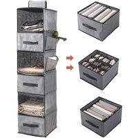 6-Layer Foldable Hanging Bag Clothes Organization Storage Hanging Bag
