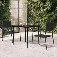 Berkfield Home Garden Dining Table Black 80x80x74 cm Steel & Glass | Size: 80 x 80 x 74 cm