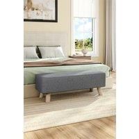 81cm W Grey Rectangular Tofu-shaped Footstool