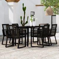 Berkfield Home 7 Piece Garden Dining Set Black