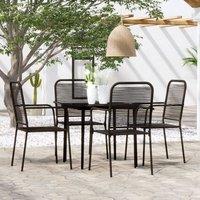 Berkfield Home 5 Piece Garden Dining Set Black