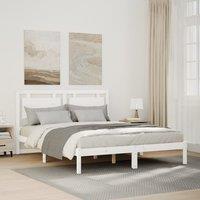 Extra Long Bed Frame without MattressWhite 140x220 cm Solid Wood