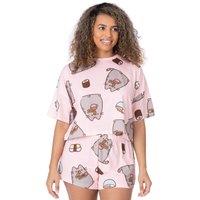 Pusheen Women's Short Sleeve Short Leg Pyjama Set | Pink | Official Merch | Size: Medium