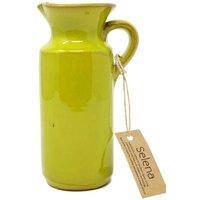 Verano Spanish Ceramics Selena Glazed Hand Dipped Kitchen Dining Rustic Bottle 0.5L (H) 18cm in Lime