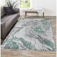 Smart Living Modern Emperor Thick Area Rugs for Bedroom, Living Room, Hallway Runner in Aqua | Size: 60 cm x 220 cm