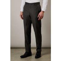 Grey Herringbone Slim Fit Suit Trousers