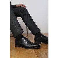 Where's That From Men's 'Adam' Textured Oxford Lace Up Work Dress Shoes in Black | Size: 10