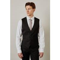 Burton Men's Black Pinstripe Waistcoat | Size: XL