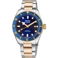 Gevril Men's Yorkville 48604 Swiss Automatic Sellita SW200 Blue Dial Two Tone Watch in Gold