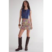Star And Heart Hand Embellished Mini Skirt
