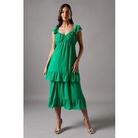 Coast Women's Ruffle Tiered Maxi Dress in Green | Size: 16