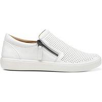 Hotter Women's Wide Fit 'Daisy' Deck Shoes in White | Size: 4