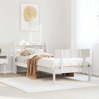 Berkfield Home Bed Frame without Mattress White 75x190 cm Small Single Solid Wood Pine