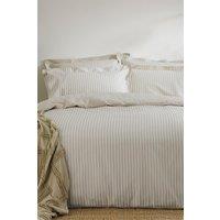 Yard Hebden Striped 100% Cotton Duvet Cover Set in Natural | Size: Super King