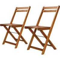 Outdoor Bistro Chairs 2 pcs Solid Acacia Wood