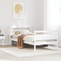 Bed Frame with Headboard without Mattress White 90x190 cm Single