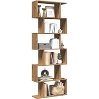 Berkfield Home Room Divider Bookcase 6-Tier Artisan Oak 70x24x193 cm Engineered Wood in Brown | Size: 70 x 24 x 193 cm