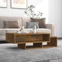 Berkfield Home Coffee Table Smoked Oak 105x55x32 cm Engineered Wood in Brown | Size: 105 x 55 x 32 cm