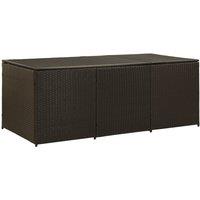 Garden Storage Box Poly Rattan 180x90x70 cm Brown
