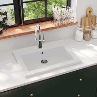 Berkfield Home Granite Basin 600x450x120 mm White