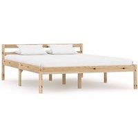 Berkfield Home Bed Frame Solid Pine Wood 140x200 cm in Brown