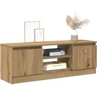 Berkfield Home TV Cabinet Artisan Oak 102x30x36 cm Engineered Wood in Brown | Size: 102 x 30 x 36 cm