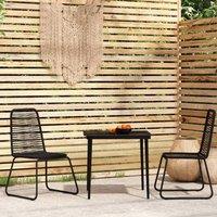 Berkfield Home 3 Piece Garden Dining Set Black