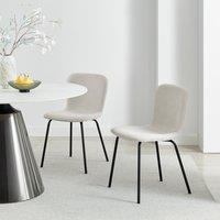 FurnitureboxUK 2 x Asti Cream Linen Effect Dining Chairs