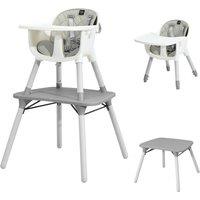 Costway 4-in-1 Convertible Baby Highchair Infant High Dining Chair in Grey