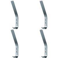 Loops 4x Flat Bar One Piece Hat & Coat Hook 60mm Projecion Satin Stainless Steel in Metallics