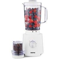 Geepas 650W 2-in-1 Blender 1.6L Jug + Grinder, 3 Speeds, Ice Crush & Smoothie Maker in White