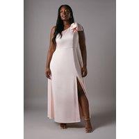 Plus Size Bow On Shoulder A Line Skirt Bridesmaid Dress