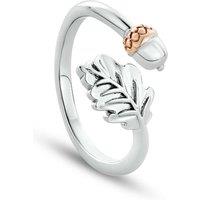 Clogau Women's Royal Sterling Silver Oak Leaf Ring in Metallics | Size: P