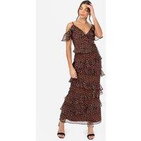 Anaya with Love Women's Animal Print Maxi Skirt in Brown | Size: 6