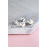 Otis Jaxon London Women's Opal October Birthstone Sterling Silver Stud Earrings