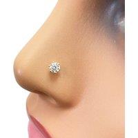 Raina Jewels Women's 22ct Yellow Gold Six Claw Prong Cubic Zirconia Nose Stud/Pin 4mm
