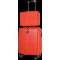 JLY Premium 100% Makrolon PC 2 PCS Suitcase Set | Vanity + Cabin Luggage in Burnt Orange | Size: 2 Pack