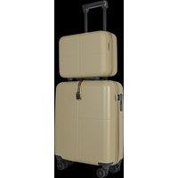 JLY Premium 100% Makrolon PC 2 PCS Suitcase Set | Vanity + Cabin Luggage in Olive | Size: 2 Pack