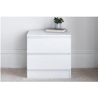 Time4sleep Emma White - 2 Drawer Bedside Table Only