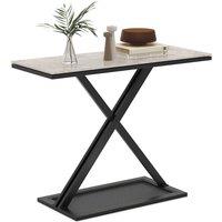 Costway Faux Marble Top Console Table Metal Frame Entryway Table in White