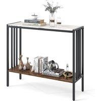 Costway 90 CM Console Table 2-Tier Industrial Foyer Table with Open Shelf in White