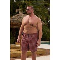 BadRhino Men's Tartan Swim Shorts in Red | Size: 2XL